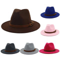 harmtty Fedora Adjustable Breathable Felt Men Vintage Style Hat for Hiking,Yellow