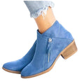 OKBOP Women's Low-heeled Ankle Boots-Christmas Warm Womens Boots Fall 2022 Hiking Non Slip Shoes for Women Retro Winter Womens Boots Clearance
