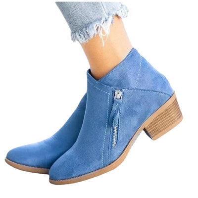 OKBOP Women's Low-heeled Ankle Boots-Christmas Warm Womens Boots Fall 2022 Hiking Non Slip Shoes for Women Retro Winter Womens Boots Clearance